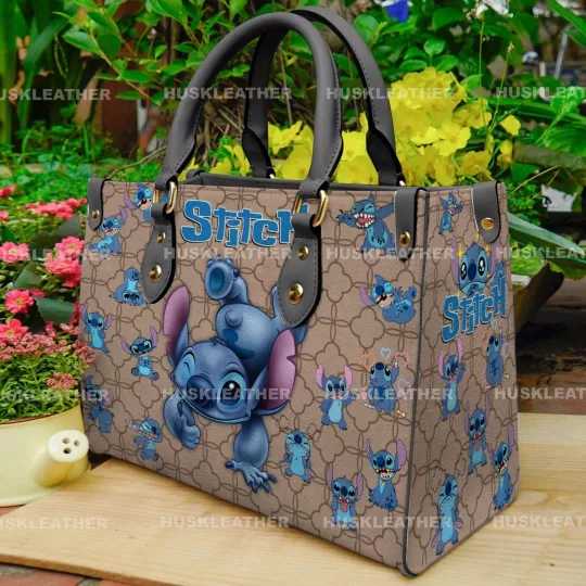 Personalized Lilo and Stitch Leather Handbag, Stitch Lovers Leather Bag Gift