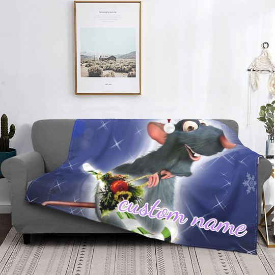 Custom Name Blanket Disney Ratatouille Tapestry Personalized Blankets Birthday Gift Customized DIY