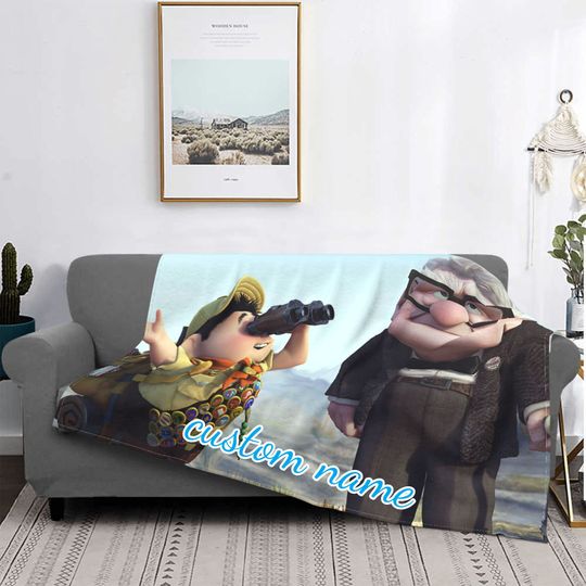 Custom Name Blanket Disney Up Tapestry Personalized Blankets Birthday Gift Customized DIY