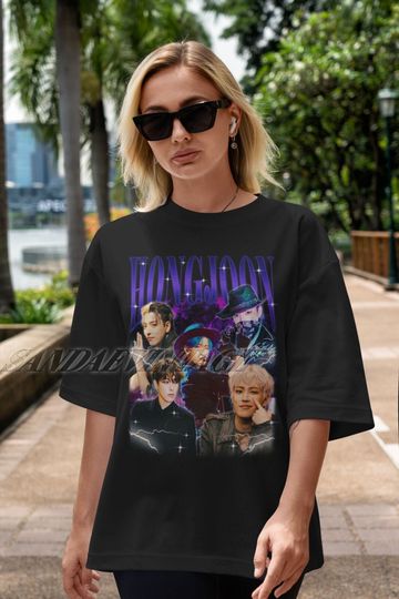 Discover Hongjoon Vintage T-Shirt, Hongjoon Retro Shirt, Hongjoon Fan Tees, Kpop Unisex Graphic Shirt, Kpop Gift For Birthday, Kpop Shirt
