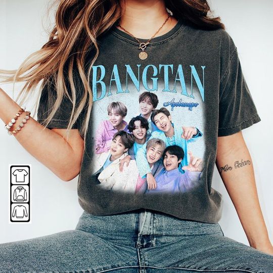 BTS Shirt, Kpop Album Tee, Bangtan Jin Suga j-hope Rm Jimin V Jungkook Shirt, Vintage Retro Unisex Merch Hoodie Bootleg