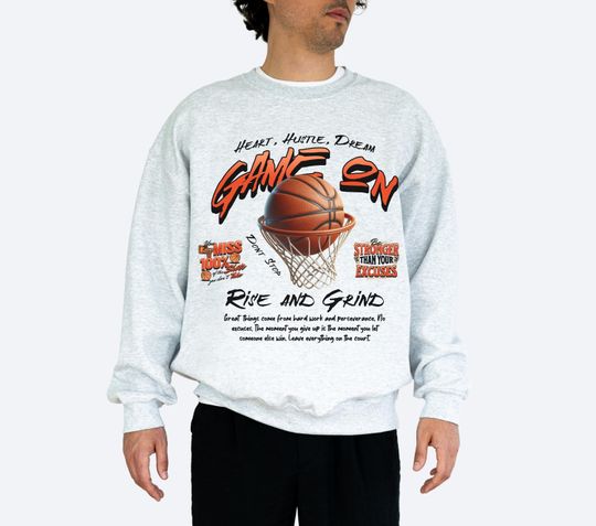Sportswear Basketball Season March Madness Game Day Outfit Sports Apparel Thoughtful Gifts,Team Spirit Basketball Player Sweatshirt