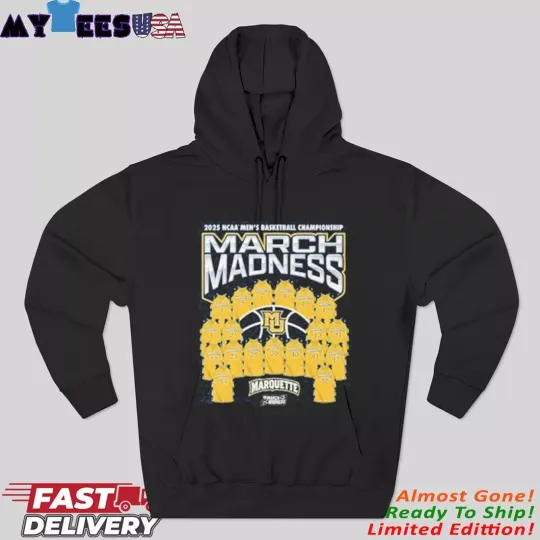 Discover Marquette Men’s Basketball 2025 NCAA Tournament March Madness Jersey Hoodie