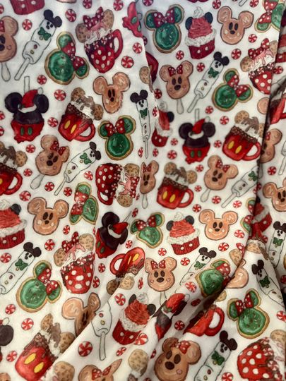 Christmas Disney Treats - Disney Snacks - Holiday Blanket- Velveteen Minky Blanket (Two-sided or One-sided print)