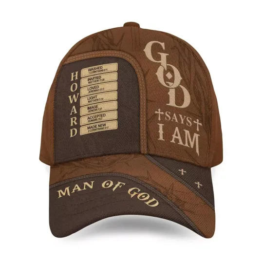 Discover Personalized God Says I Am Man Of God Christians Jesus Classic Baseball Cap
