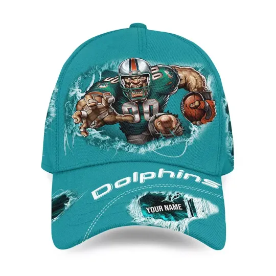 Miami Dolphins football Personalized Printed Classic Cap. Gift For Fans