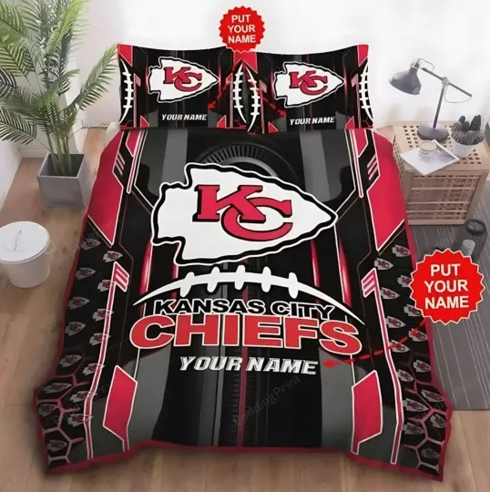 Custom Name Kansas City Chiefs Bedding Set
