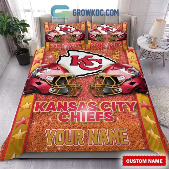 Kansas City Chiefs Star Wall Personalized Fan Bedding Set