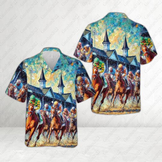 Kentucky Derby Horse Racing Hawaiian Shirt, Churchill Downs Derby Day Button Up Shirt, Talk Derby To Me,Derby, Derby Party Gift