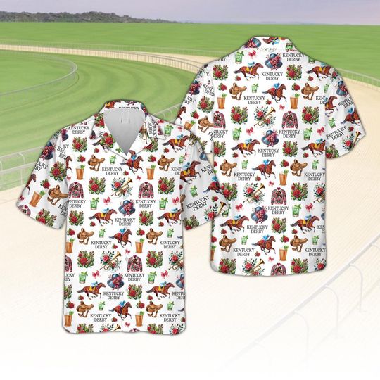 2025 Derby Day Hawaiian Shirt, Derby Day Button Up Shirt,Derby, Kentucky Churchill Downs Horse Racing, Horse Lover Shirt