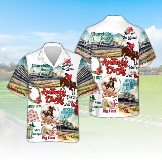 2025 Kentucky Derby Hawaiian Shirt, Horse Racing Button Down Shirt, Talk Derby To Me,Derby, KY Churchill Downs, Derby Day Gifts