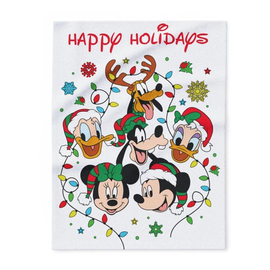 Discover Fleece Blanket, Mickey and friends, cozy, warm, fun - Christmas gift, winter home decor, kids bedding, holiday present, Disney lover