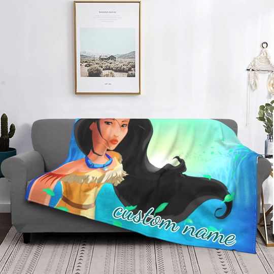 Custom Name Blanket Disney Pocahontas Tapestry Personalized Blankets Birthday Gift Customized DIY