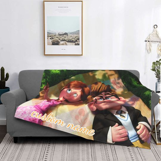 Custom Name Blanket Disney Up Tapestry Personalized Blankets Birthday Gift Customized DIY