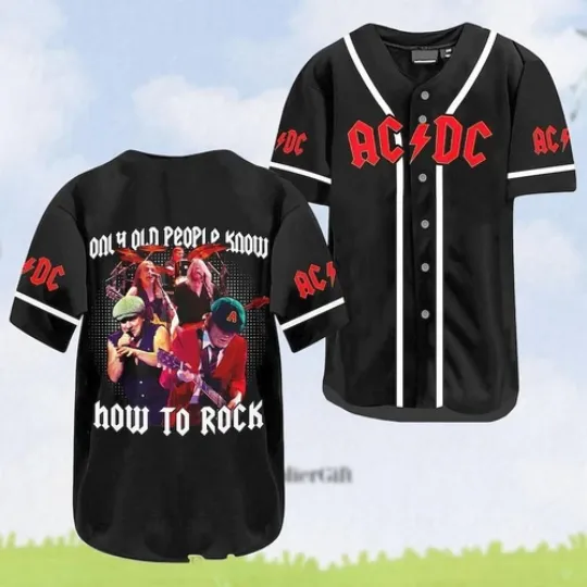 Discover AC-DC Band Baseball Jersey  AC-DC 2025 Tour Shirt  AC-DC Baseball Team Rock And RoL