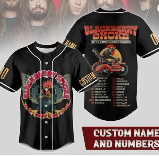 Blackberry Smoke Rattle Ramble And Roll Tour 2025 baseball jersey