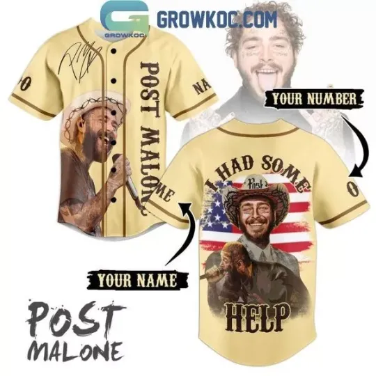 Post Malone, Big Ass Stadium Tour, Posty 2025 Tour Baseball Jersey shirt