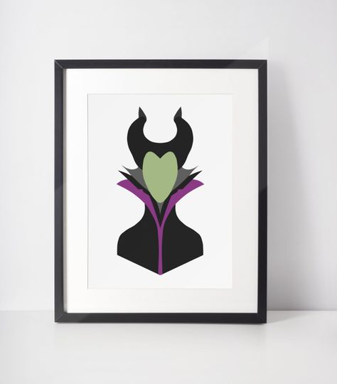 MALEFICENT | Villain Minimalist Print | Portrait | Poster | Printable Wall Art | Illustration | Sleeping Beauty