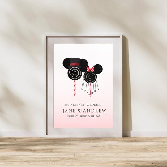 EDITABLE Disney Wedding Wall Art, Wedding Artwork, Disney Home Decor, Disney Wall Art , Disney Love