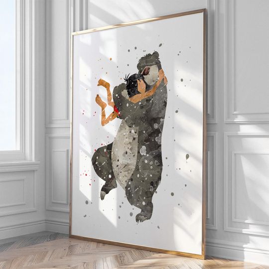 Watercolor Art Print Poster Gift Idea For Him Or Her | Nursery art | Disney Princess