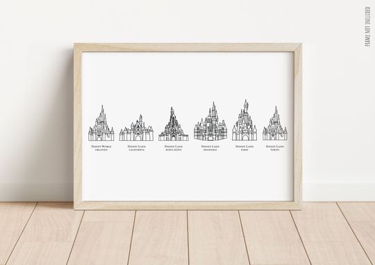 Discover Disney Inspired Castle Line Art Home Print | Castle Line Art | Disney World | Princess Castle Prints |Disney Inspired Home|Walt Disney World