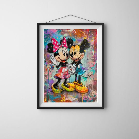 Discover Mickey and Minnie Retro Print, Disney Retro Pictures, Nursery wall art, Childs Wall Art, kids room Poster, Kid's Bedroom Prints, Kids Poster