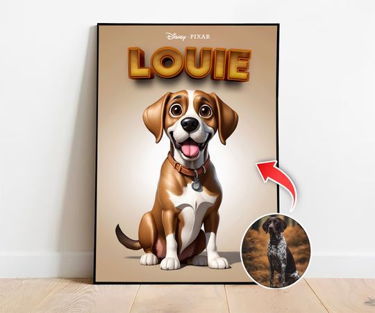 Custom Disney-Cartoon Pet Portrait | Personalized Portraits | Gifts for Birthday, Anniversary & More | Custom Pet Art