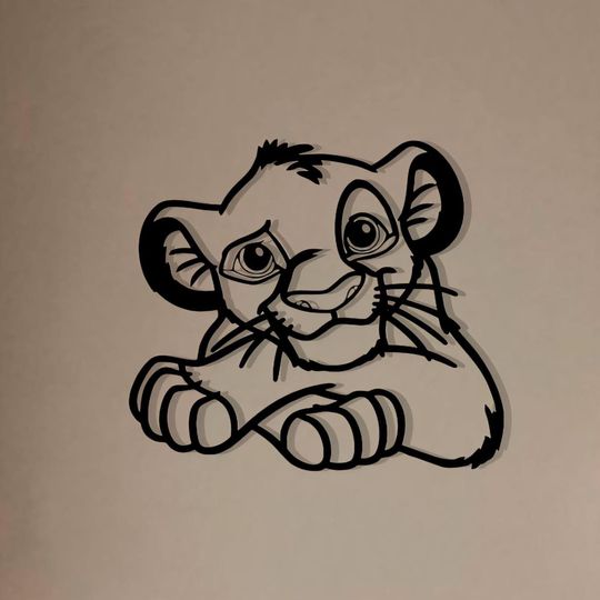Wooden painting, Lion, Wooden wall decor, Wooden wall art, Wall decor, Wall art, Cartoon, Home decor, Animation, Children room, Simba