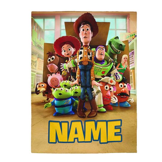 Discover Toy Story Fleece Custom Name Double Layer Blanket Kids and Adult Bedroom Decor Christmas Gifts