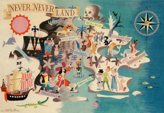 Never Neverland - Peter Pan Mary Blair Print - Mary Blair art