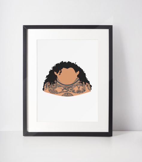 Discover MAUI | Minimalist Print | Portrait | Poster | Printable Wall Art | Illustration | Moana