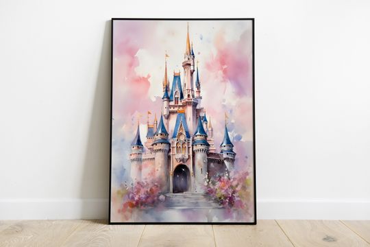 Disney Castle wall art | Magic Kingdom print | Watercolour Disney art