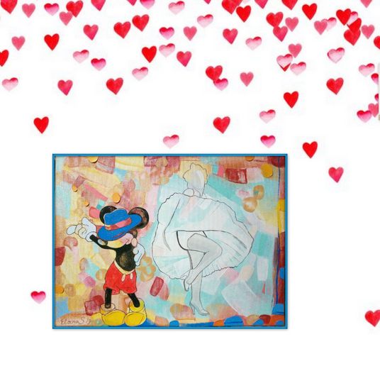 Discover Mickey Mouse original oil painting, Disney wall art, Colorful pop art, Nursery wall art, Modern wall art, Abstract acrylic painting