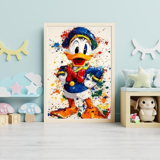 Disney prints, Donald Duck Print, Disney Art Print, Nursery wall art, Childs Wall Art,  Donald Duck Retro art Print, Disney Posters, Disney