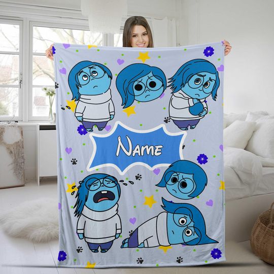 Discover Custom Disney Inside Out Blanket, Custom Name Emotions Inside Out Birthday Girl Gift, Disneyland Birthday Boy Decor