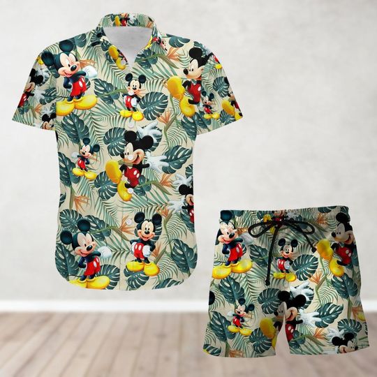 Discover Mickey Mouse Button Shirt And Shorts, Mickey Hawaiian Shirt, Beach Shorts, Disneyworld Shirt, Disneyland Shirt, Disney Vacation Shirt