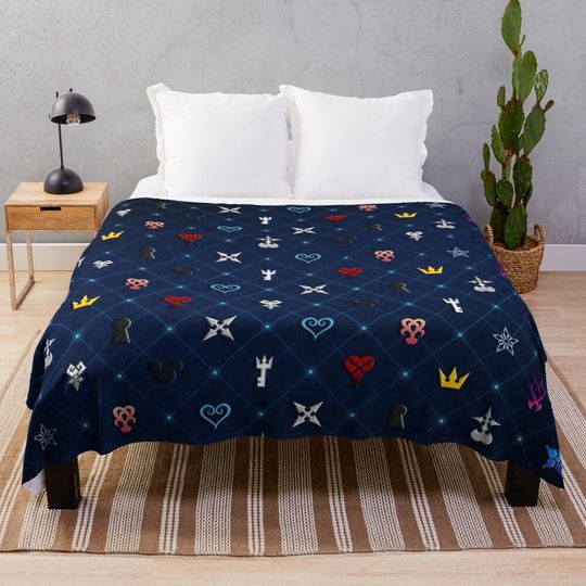 Kingdom Hearts Pattern Ver 2 Throw Blanket