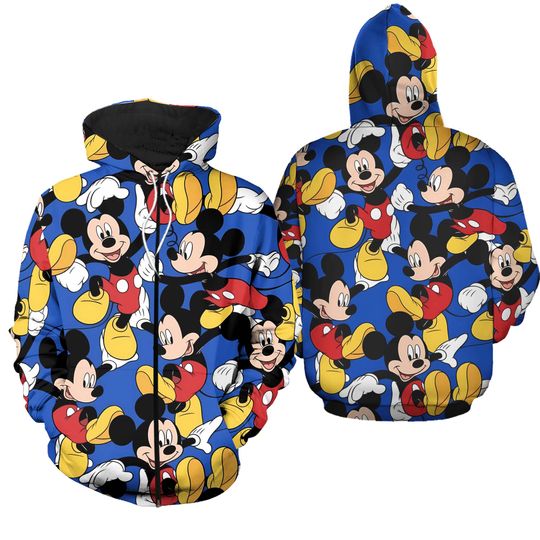 Funny Mickey Disney 3D Zip Hoodie