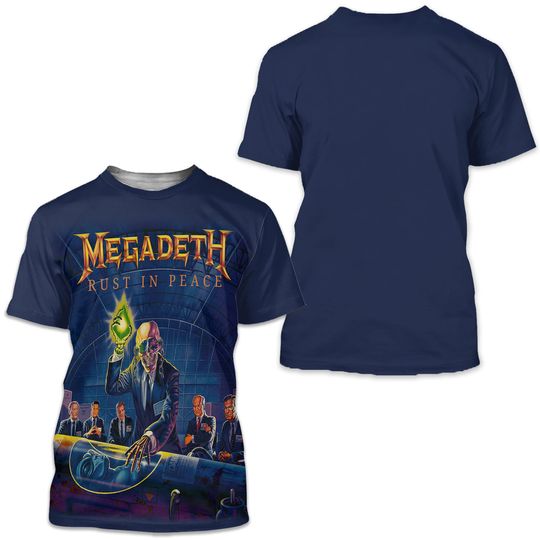 Megadeth Rust In Peace 30th Anniversary 3D Print T-Shirt Men Women