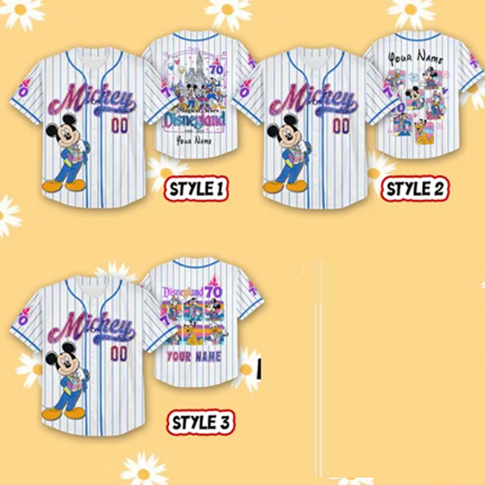 Discover Mickey Disneyland 70th Anniversary Baseball Jersey, Disneyland Resort Jersey, WDW Family Vacation, Mickey&Co Matching, Magic Kingdom Jersey