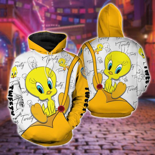 Tweety Hoodie, Tweety Looney Tunes Pullover Hoodie, Tweety Shirt, Mother's Day Hoodie, Unisex Hoodie, Tweety Gift