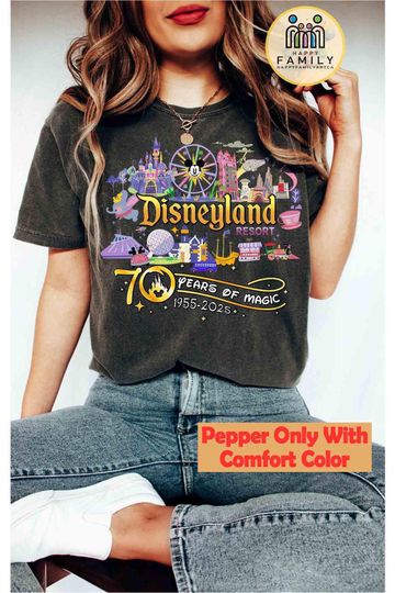 Discover Disneyland 70th anniversary shirt, Mickey Ears70 years of magic shirt, Disneyland Platinum Celebration shirt, Family VacationTrip 2025 Tee