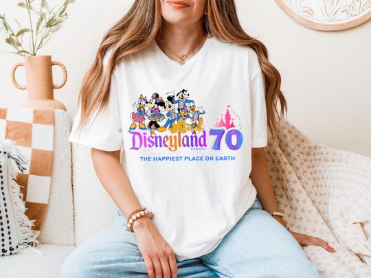 Discover Disneyland 70th Anniversary Shirt, Mickey and Friends 70 Years Of Magic T-Shirt, Happiest Place Shirt, Disney Parks Platinum Celebration Tee