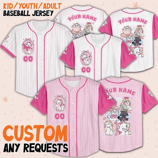 Discover Custom Marie Cat Collection Baseball Jersey, The Aristocats Baseball Team, Aristocats Jersey, Marie Baseball Shirt, Gift For Cat Lover
