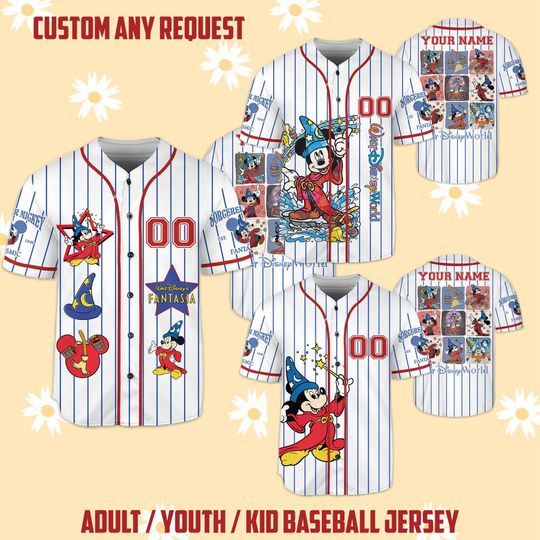 Disney Fantasia Movie Baseball Jersey, Fantasia Sorcerer Mickey Jersey, Fantasmic Jersey, Disney Trip Jersey, Disney Movie Fans, Disneyland