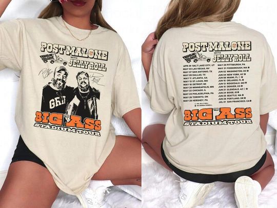 Discover Vintage Post Malone Tour Shirt, Big Ass Stadium Tour Tee, Comfort Colors Posty 2025, Jelly Roll Shirt, Country Music Fan Merch
