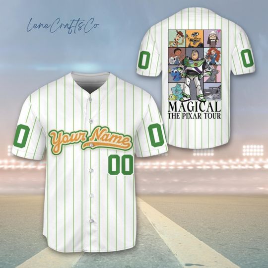 Custom Magical The Pixar Tour Baseball Jersey, Disney Pixar Tee, Toy Story Jersey Shirt, Pixar Merch, Animation Outfit, Cartoon Jersey