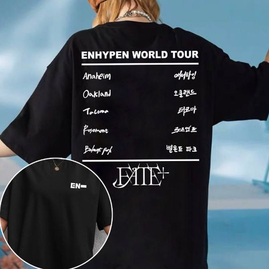 Enhypen Fate Plus World Tour T-shirt, En World Tour Fate 2024 Shirt, Enhypen Orange Blood Shirt, Enhypen Niki, Jake, Sunoo, Heeseung Shirt