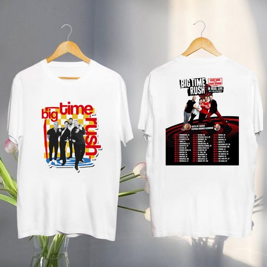 Discover Big Time Rush Graphic Shirt, 2025 Big Time Rush In Real Life Worldwide Tour Shirt, Big Time Rush Fan Gift, Big Time Rush Merch, BTR Band Tee