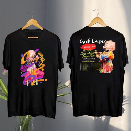 Discover Cyndi Lauper Graphic Shirt, Cyndi Lauper Girl Just Wanna Have Fun Farewell Tour 2025 T-Shirt, Cyndi Lauper Fan Gifts, Cyndi Lauper Merch